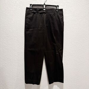 Gucci Women’s 44 Cropped Black Trouser Pants Cotton Mid Rise Made In Italy